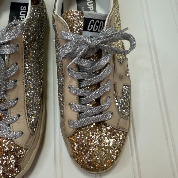 Golden Goose Superstar Glitter Animal Leopard Print Sneakers  Size: 10 / 40 - Picture 4 of 13